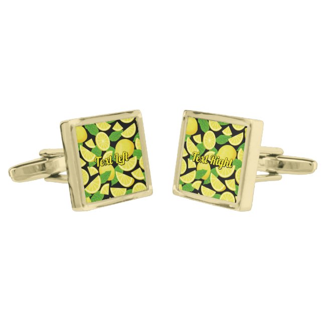 Lemon Background Cufflinks (Angled)
