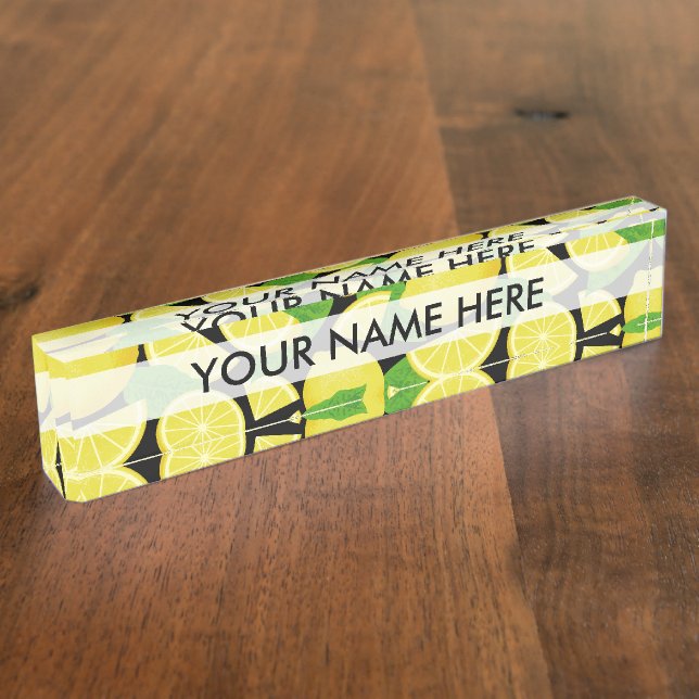Lemon Background Desk Name Plate (Side)