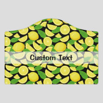 Lemon Background Door Sign