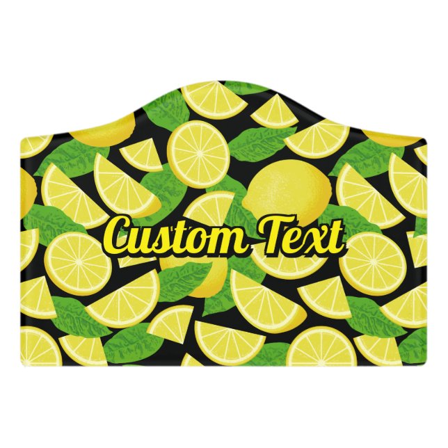 Lemon Background Door Sign (Small Crest Front)