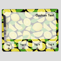 Lemon Background Dry Erase Board With Keychain Holder