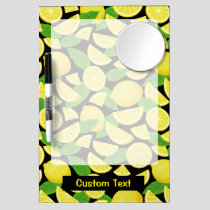 Lemon Background Dry Erase Board With Mirror