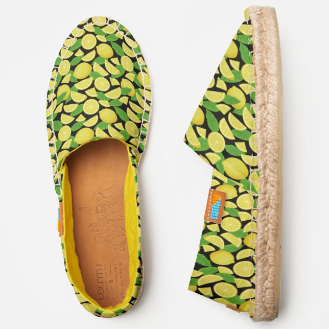 Lemon Background Espadrilles (Side)
