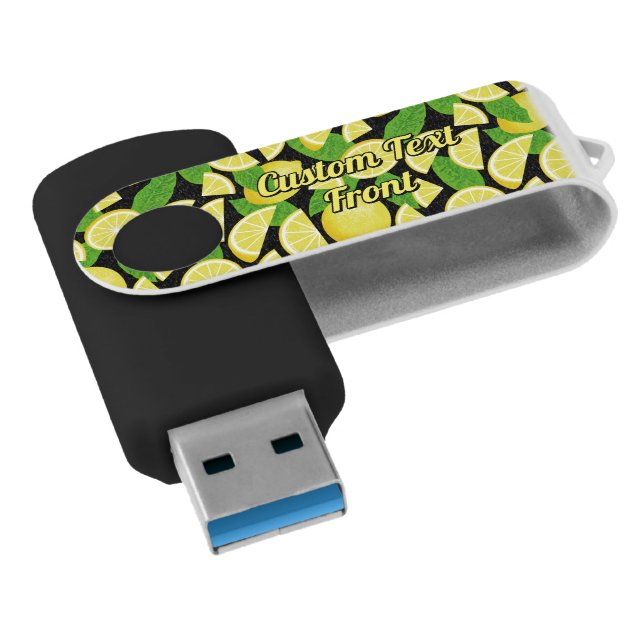Lemon Background Flash Drive (Angled)