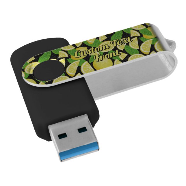 Lemon Background Flash Drive (Angled)