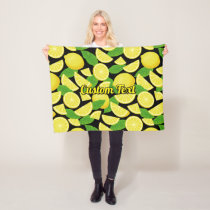 Lemon Background Fleece Blanket