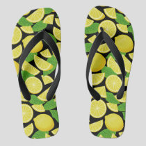 Lemon Background Flip Flops