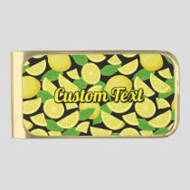 Lemon Background Gold Finish Money Clip