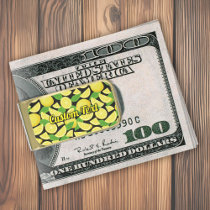 Lemon Background Gold Finish Money Clip