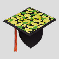 Lemon Background Graduation Cap Topper