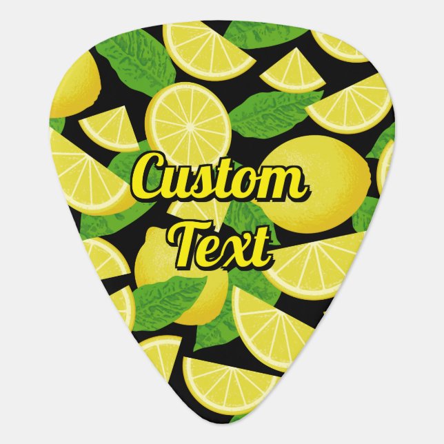 Lemon Background Guitar Pick (Front)