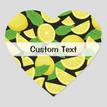Lemon Background Heart Sticker