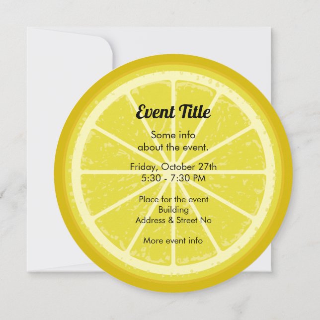 Lemon Background Invitation (Back)