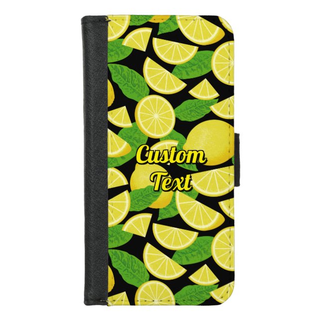 Lemon Background iPhone Wallet Case (Front)