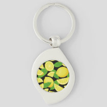 Lemon Background Keychain