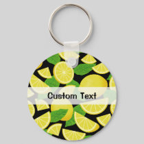Lemon Background Keychain