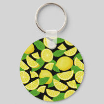 Lemon Background Keychain