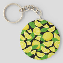Lemon Background Keychain