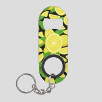 Lemon Background Keychain Bottle Opener