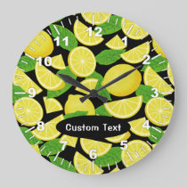 Lemon Background Large Clock