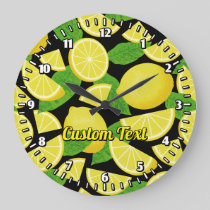 Lemon Background Large Clock