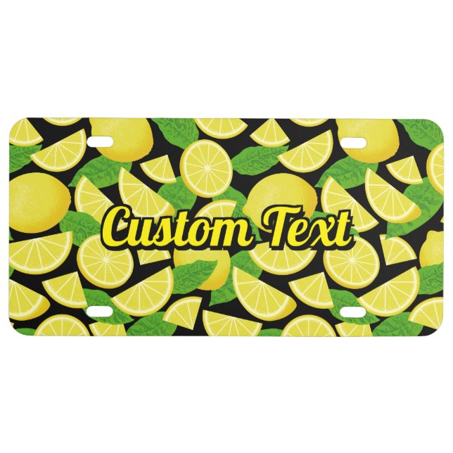 Lemon Background License Plate (Front)