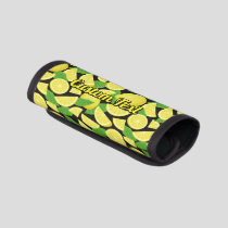 Lemon Background Luggage Handle Wrap