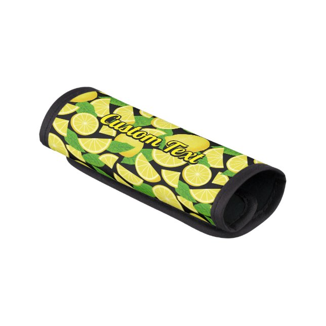 Lemon Background Luggage Handle Wrap (Angled)