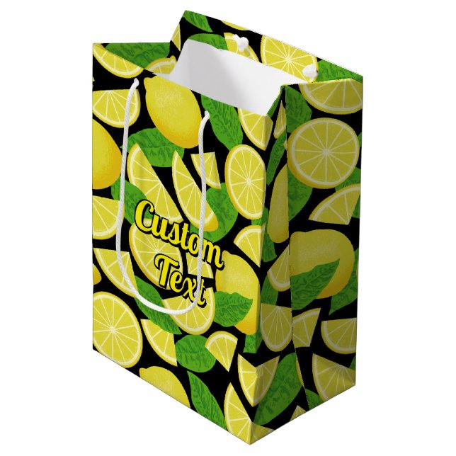 Lemon Background Medium Gift Bag (Front Angled)