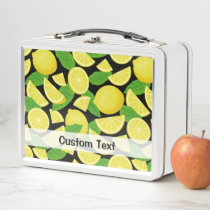 Lemon Background Metal Lunch Box