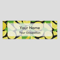 Lemon Background Name Tag