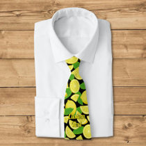 Lemon Background Neck Tie