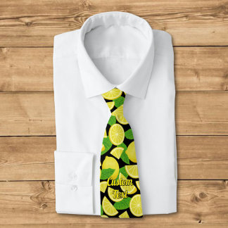 Lemon Background Neck Tie