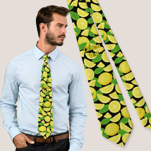 Lemon Background Neck Tie