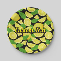 Lemon Background Paper Plates