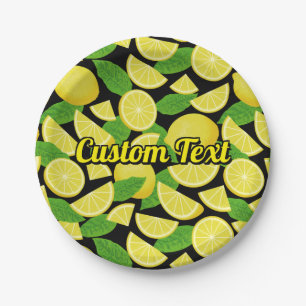 Lemon Background Paper Plates