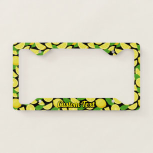 Lemon Background Pattern License Plate Frame