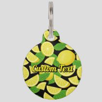 Lemon Background Pet ID Tag