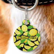 Lemon Background Pet ID Tag