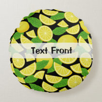 Lemon Background Round Pillow