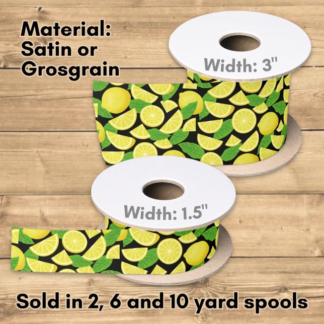 Lemon Background Satin Ribbon (Creator Uploaded)
