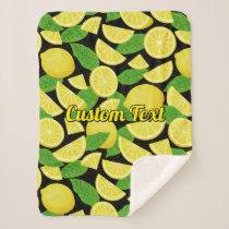 Lemon Background Sherpa Blanket