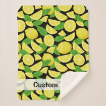 Lemon Background Sherpa Blanket