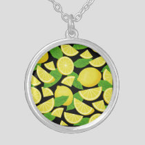 Lemon Background Silver Plated Necklace
