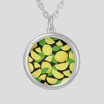 Lemon Background Silver Plated Necklace