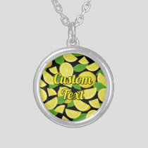 Lemon Background Silver Plated Necklace