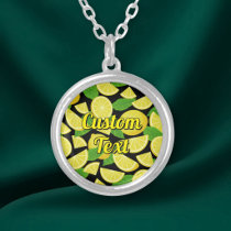 Lemon Background Silver Plated Necklace