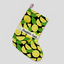 Lemon Background Small Christmas Stocking