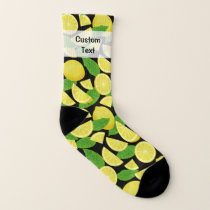 Lemon Background Socks