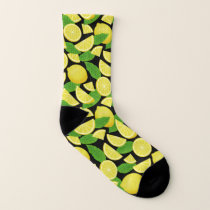 Lemon Background Socks